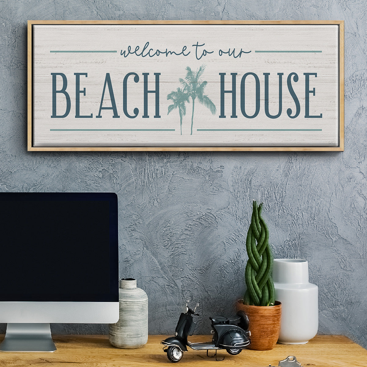 Our Beach House - Floater Framed Canvas Print