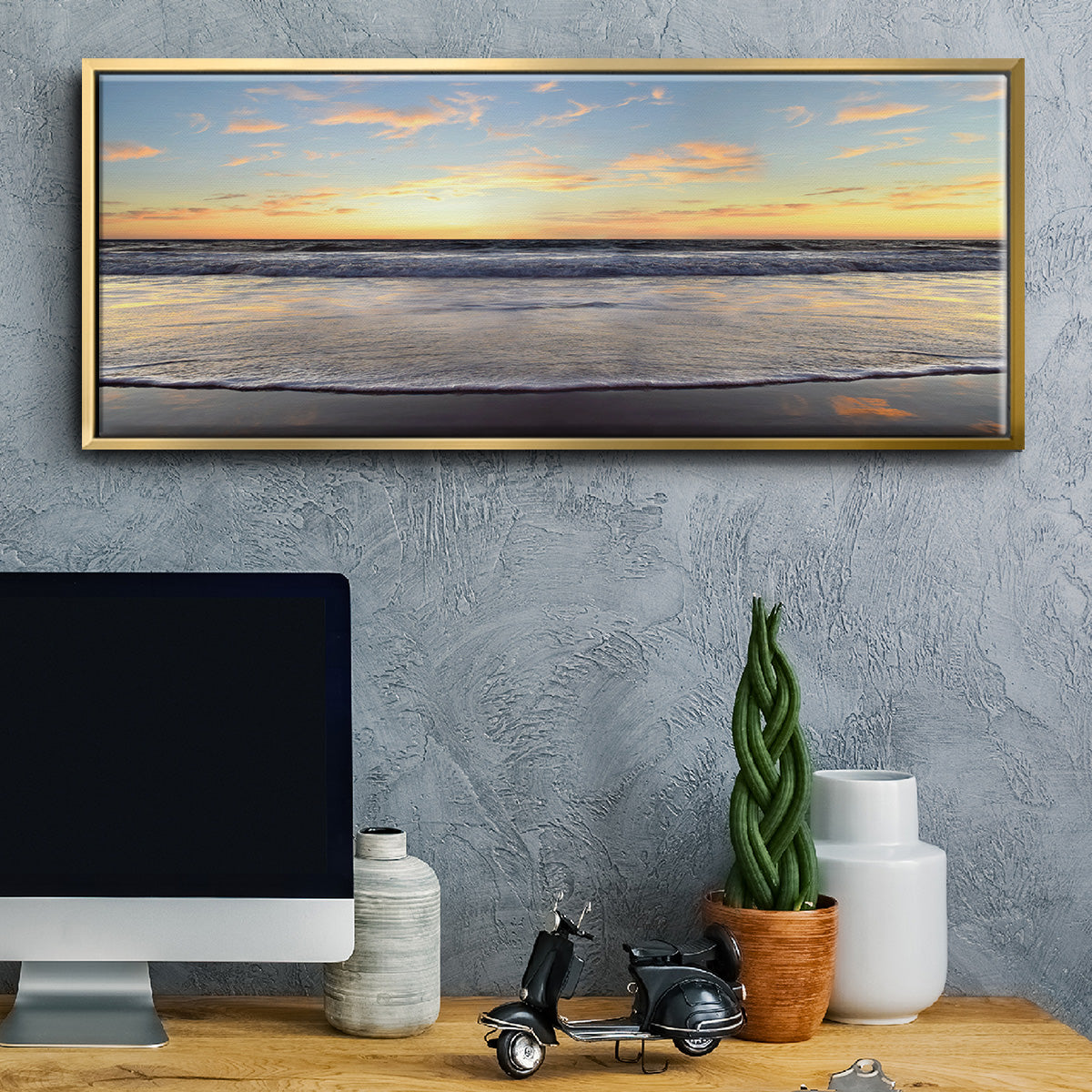 Evening on Venice Beach - Floater Framed Canvas Print