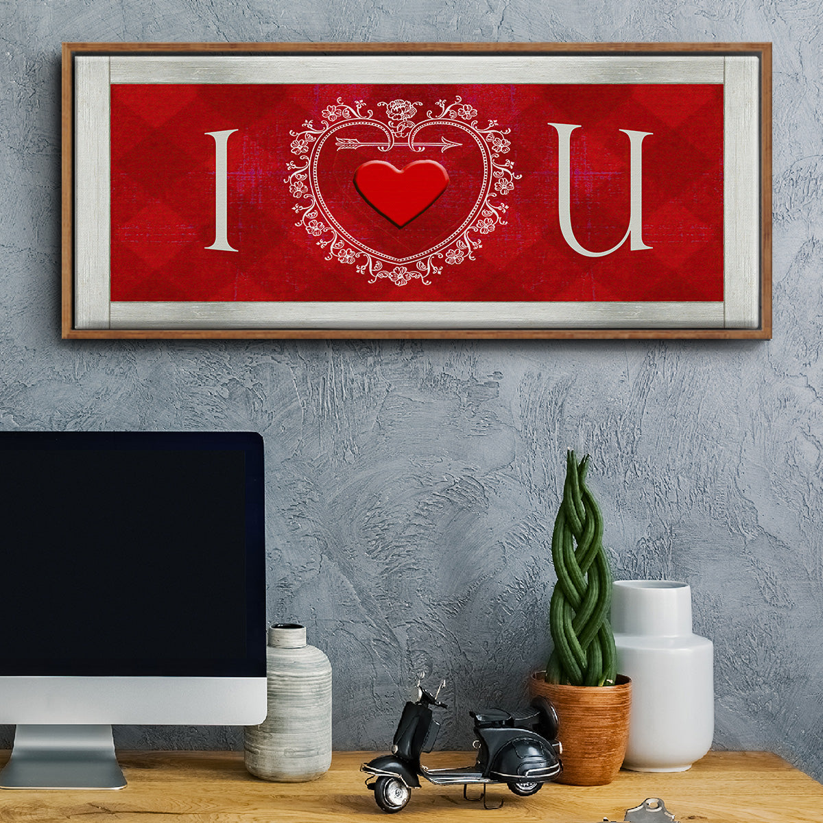 DIY Love Collection H - Floater Framed Canvas Print