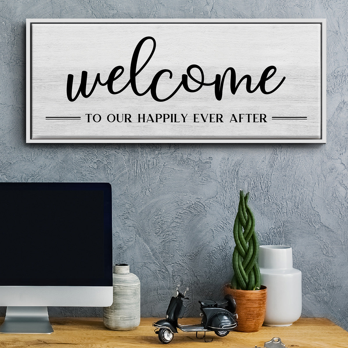 Welcome Ever After - Floater Framed Canvas Print