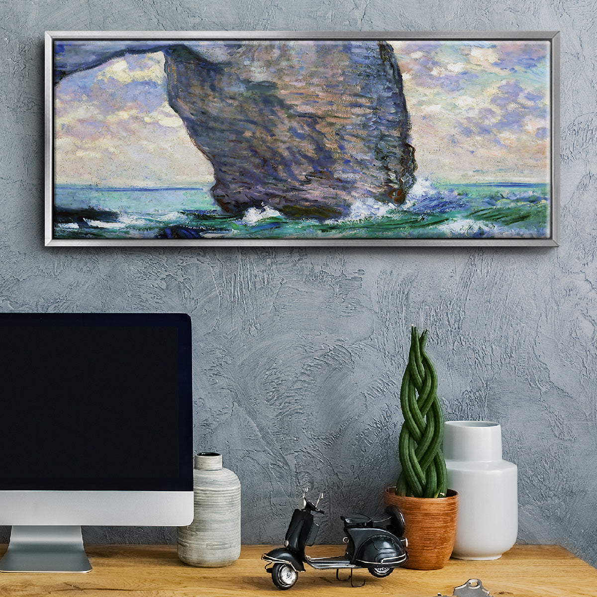 The Manneport, Seen from Below, 1883 - Floater Framed Canvas Print