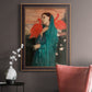 Impressionist portrait of a young woman with an ibis by Edgar Degas in an ornate bronzed mahogany wood frame displayed in a neutral interior setting.