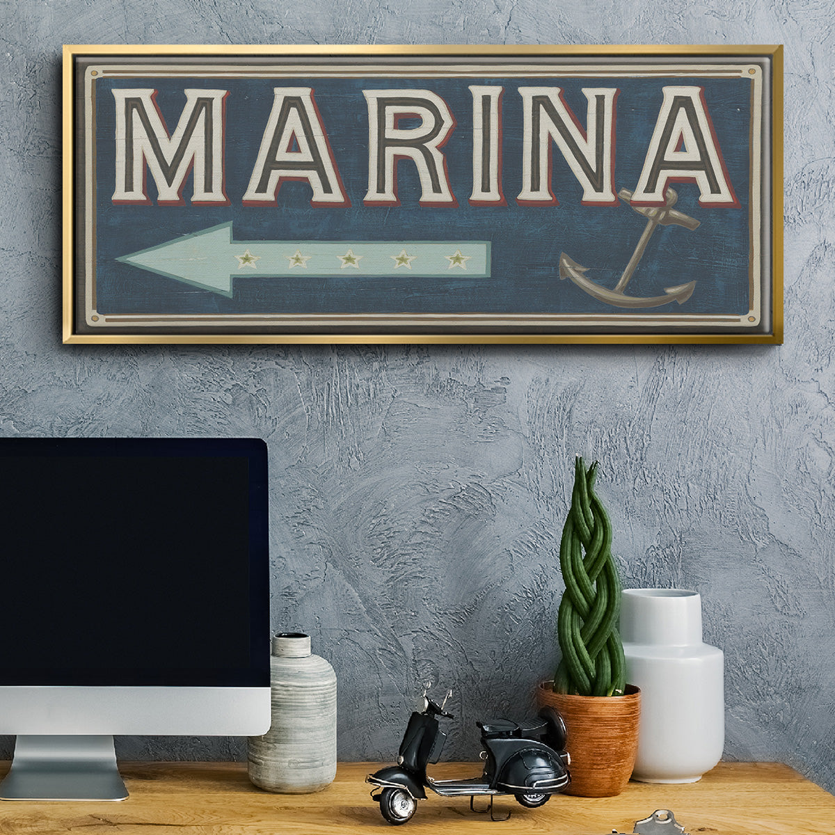 Shoreline Signs II - Floater Framed Canvas Print