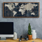 Old World Map Blue - Floater Framed Canvas Print