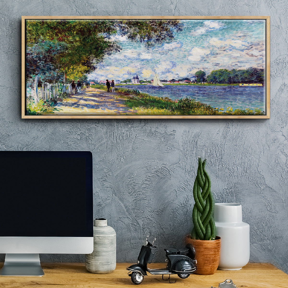 The Seine at Argenteuil, 1875 - Floater Framed Canvas Print