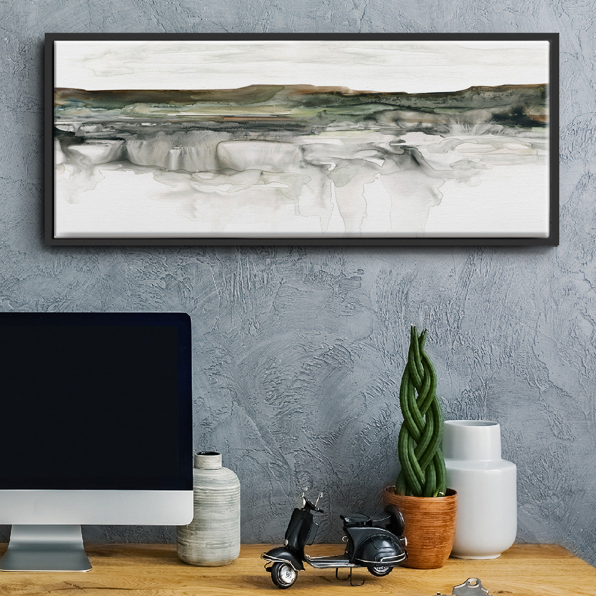 River Flow - Floater Framed Canvas Print