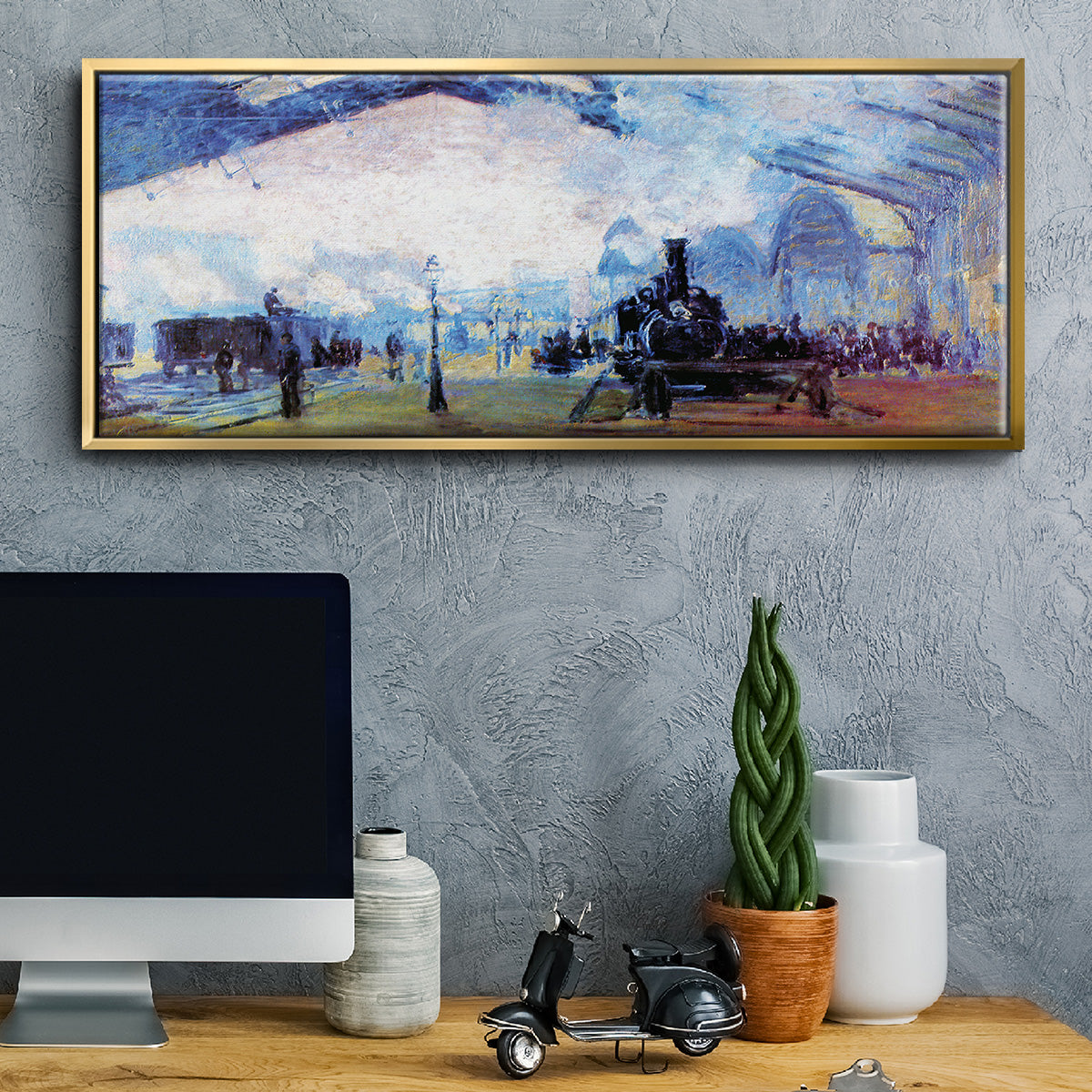 Saint Lazare Station in Paris - Floater Framed Canvas Print
