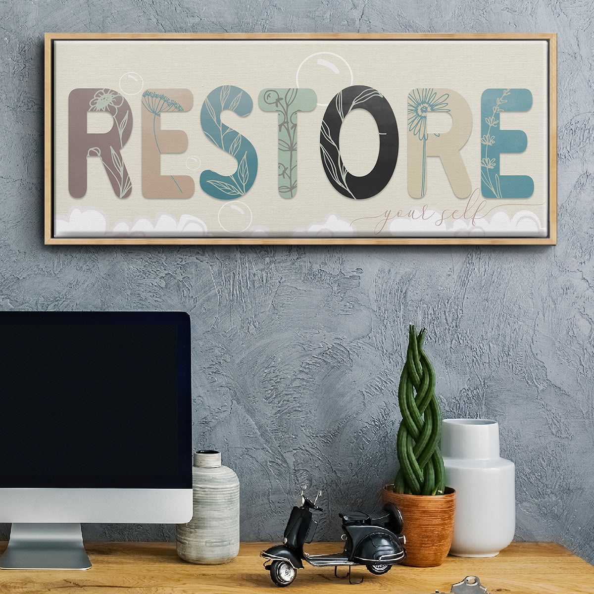 Restore Your Self - Floater Framed Canvas Print