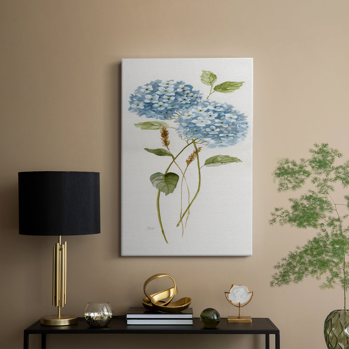 Petite Blue Hydrangea II - Canvas Art Print