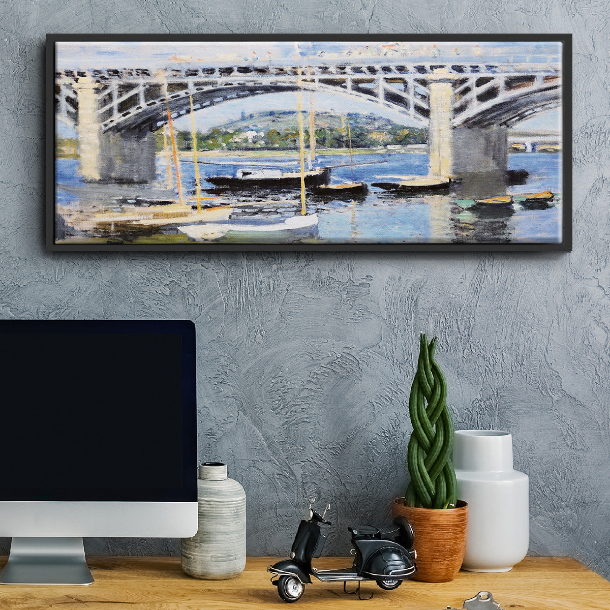 The Bridge Over the Seine, 1874 - Floater Framed Canvas Print