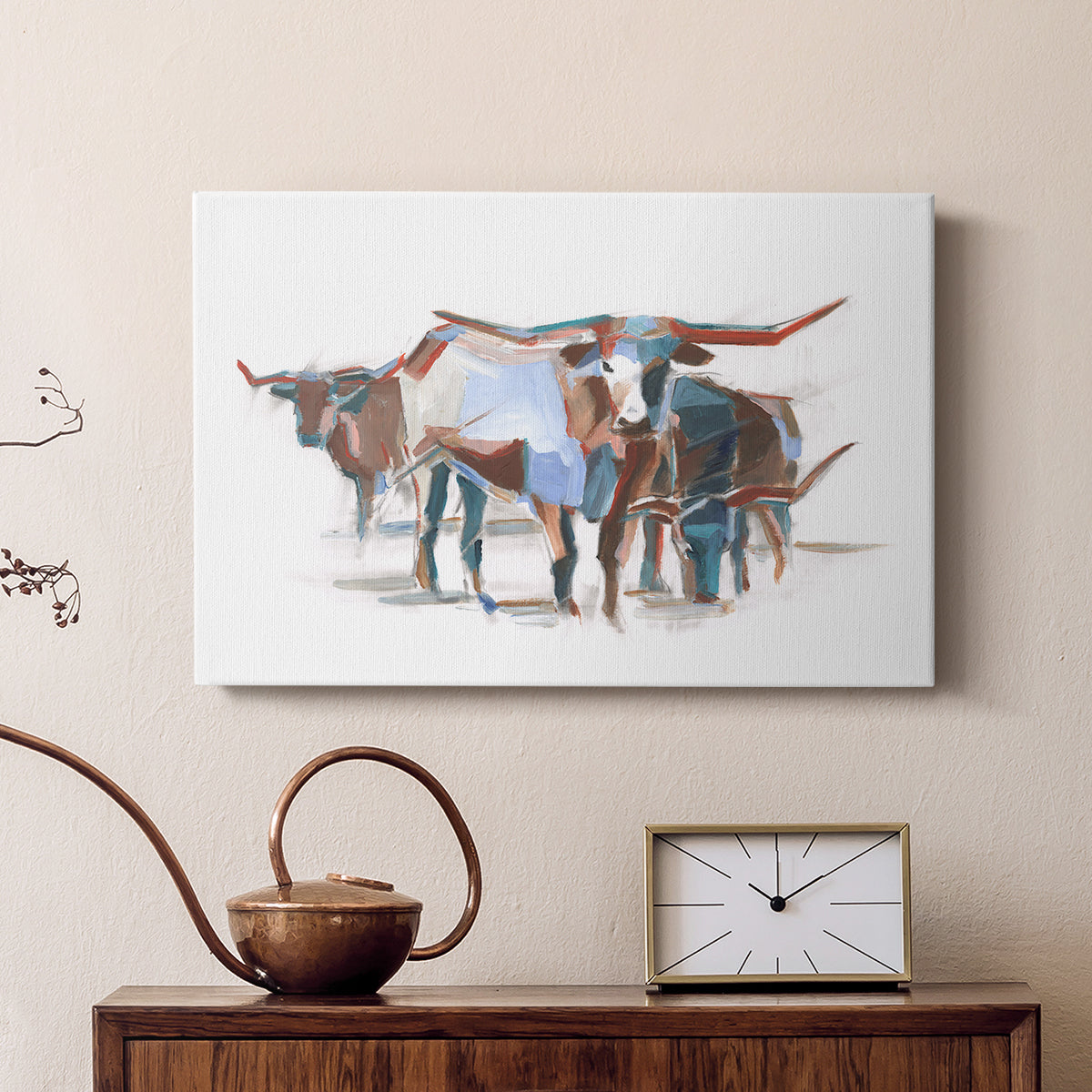 Modern Longhorns II - Canvas Art Print