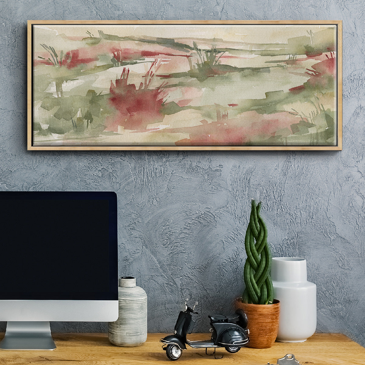 Rust Grasslands II - Floater Framed Canvas Print