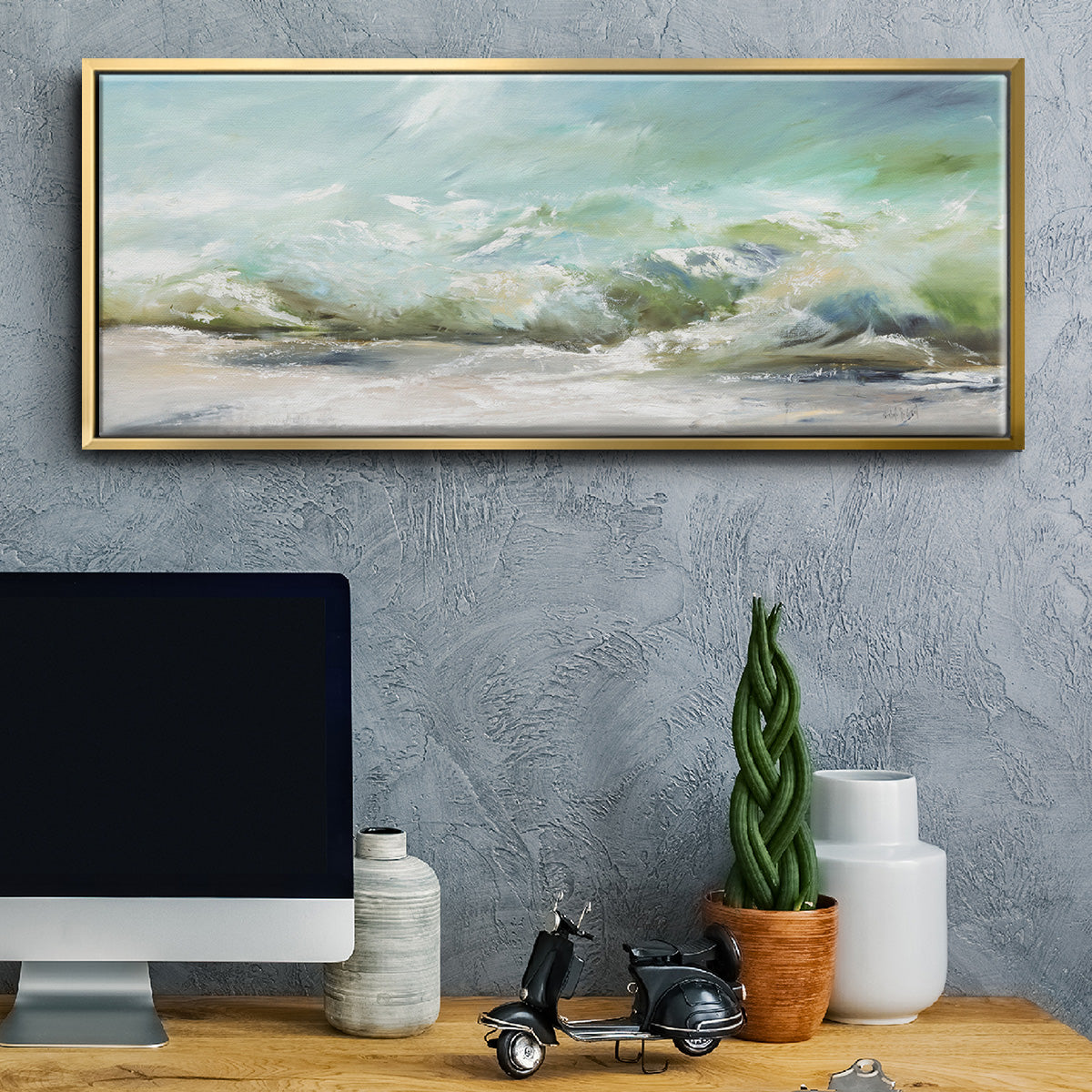 Dancing on the Waves - Floater Framed Canvas Print