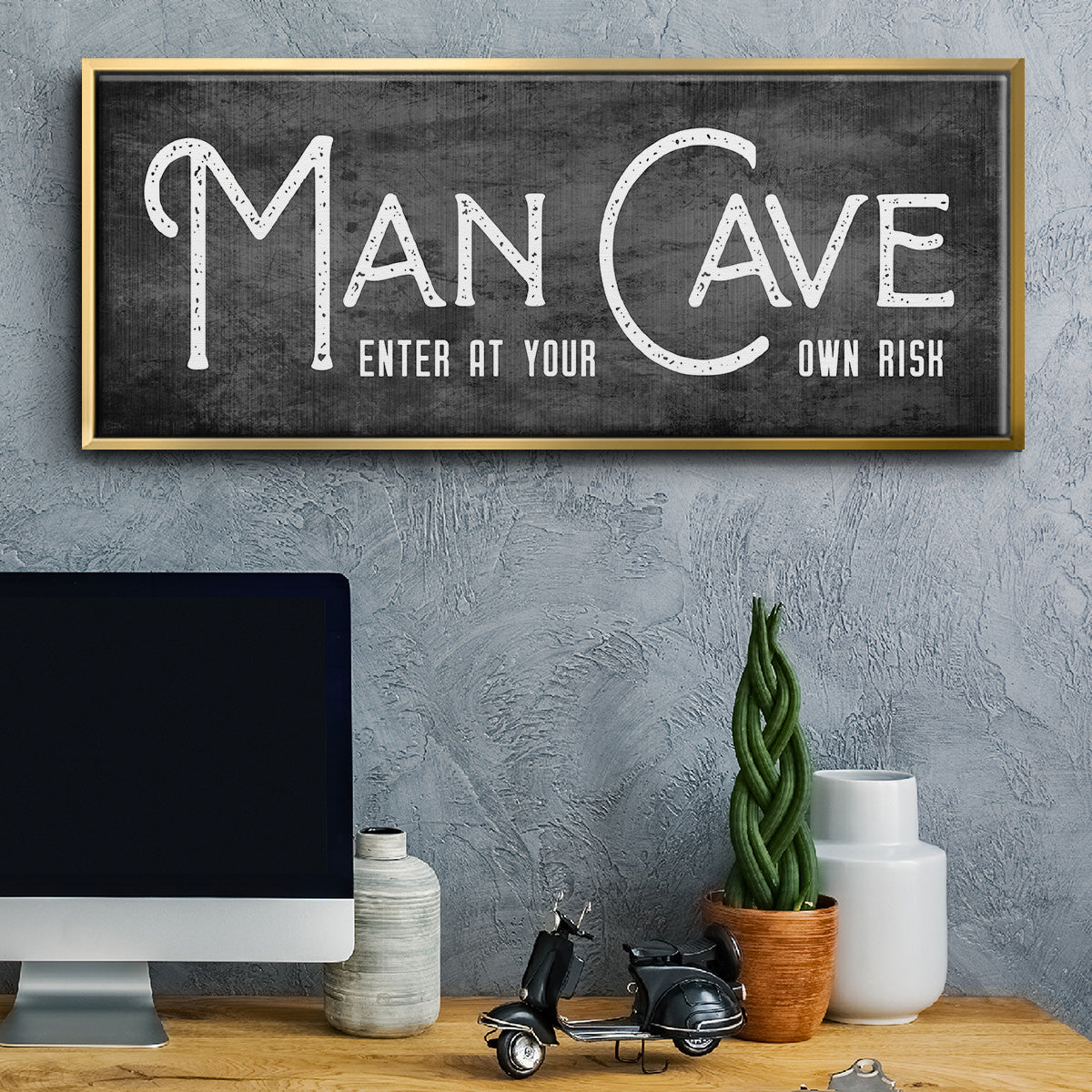 Man Cave - Floater Framed Canvas Print