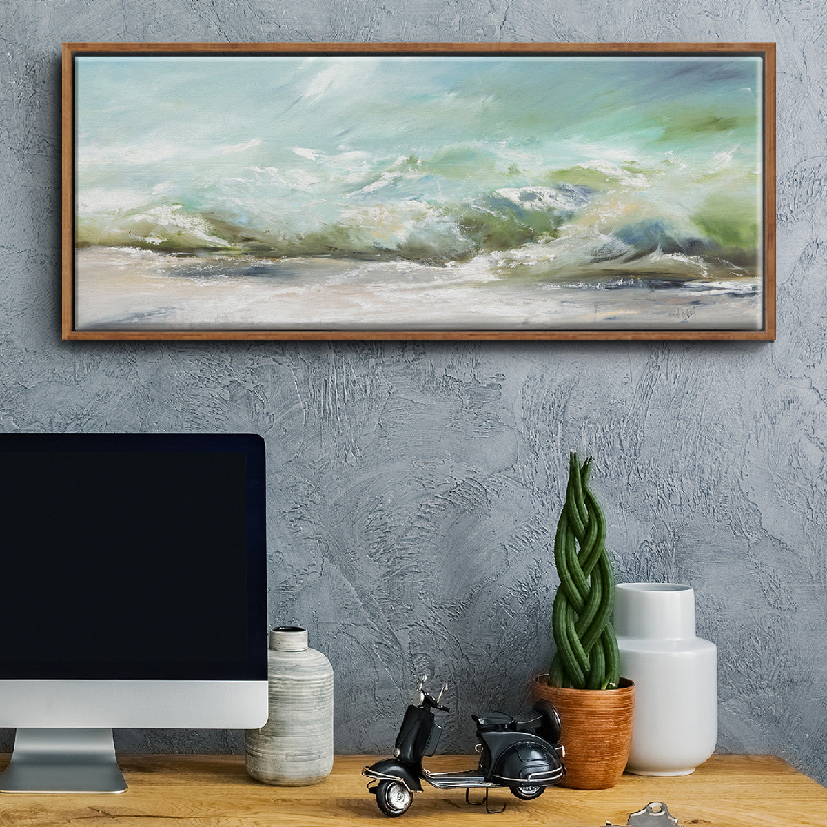 Dancing on the Waves - Floater Framed Canvas Print