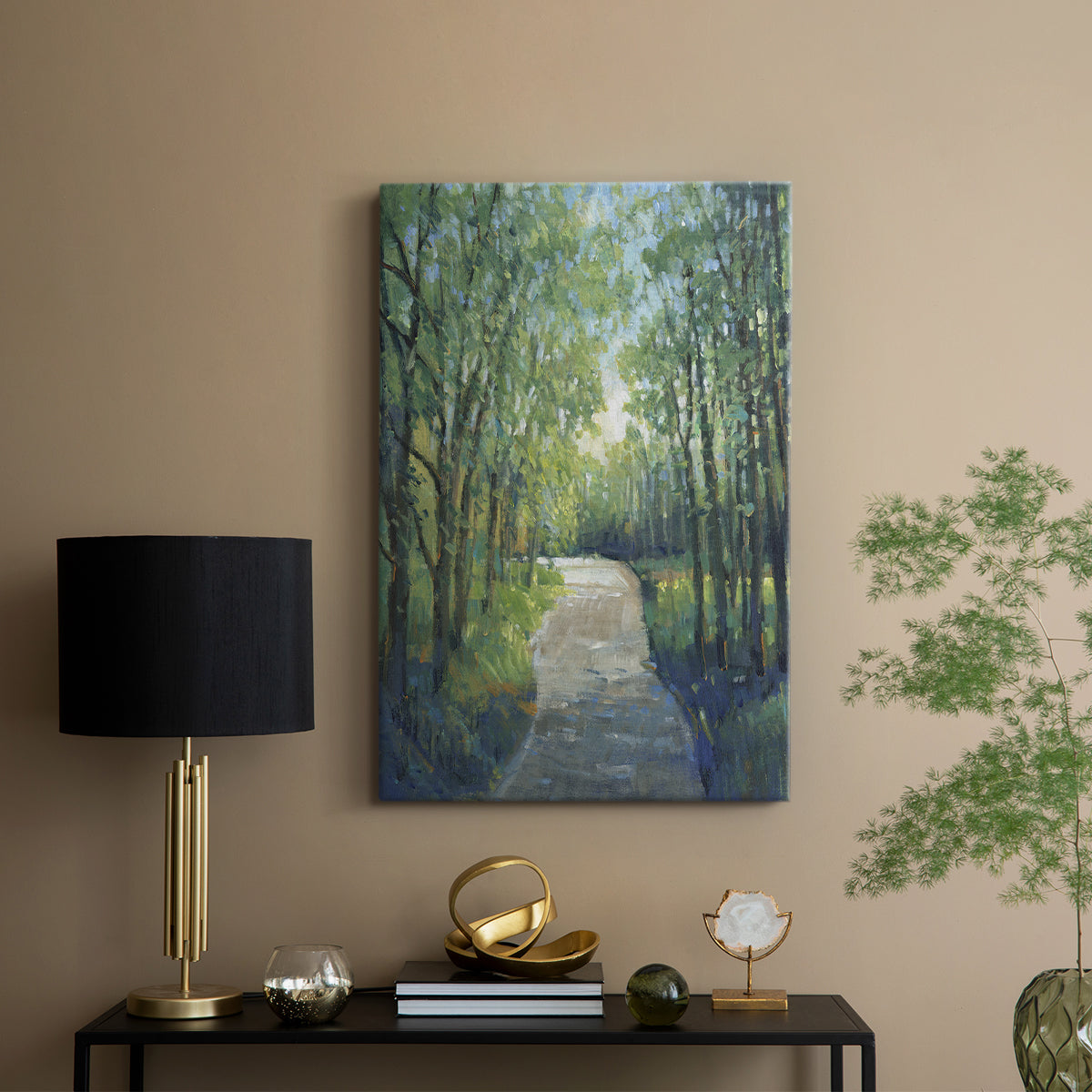 Golden Light Pathways I - Canvas Art Print