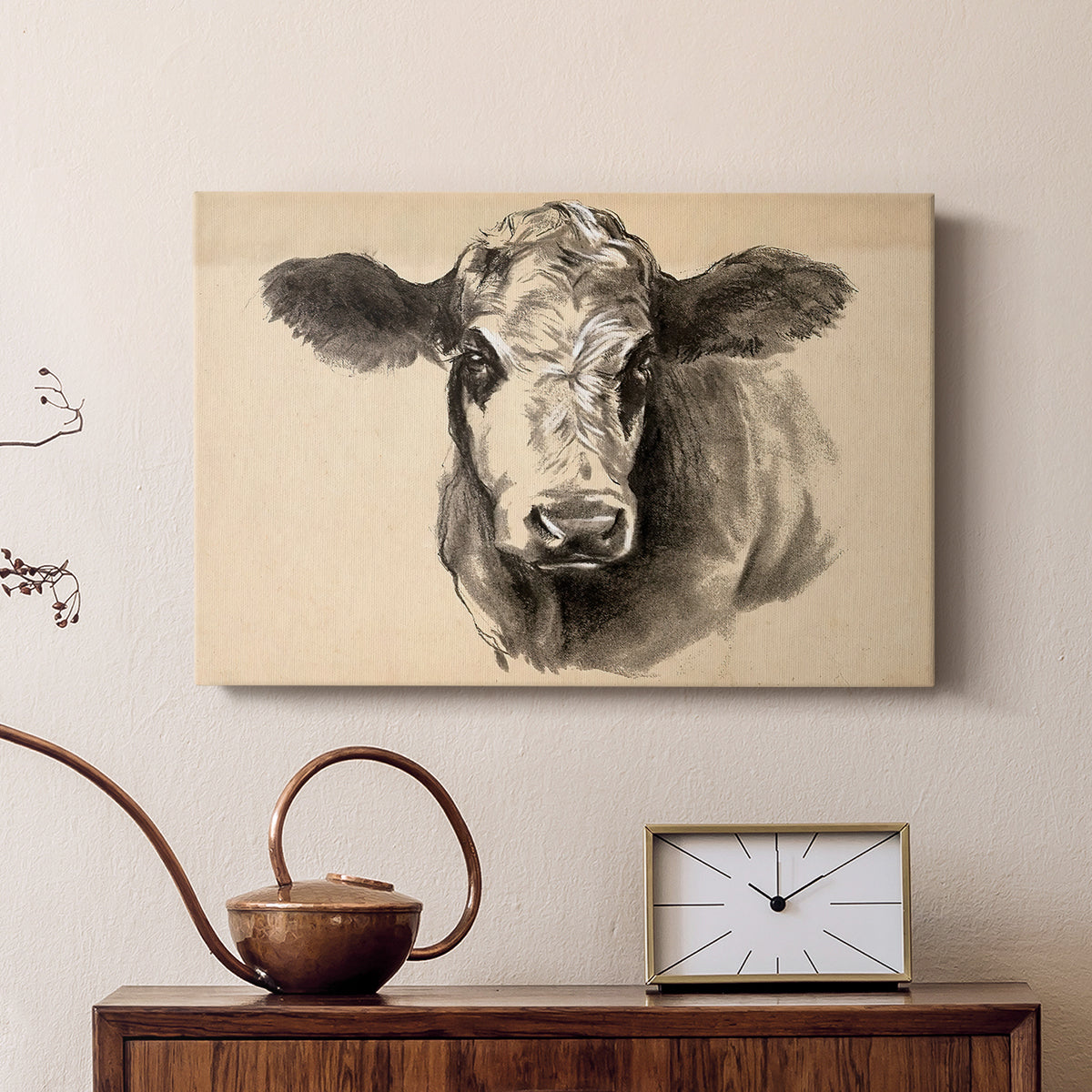 Charcoal Cow I - Canvas Art Print