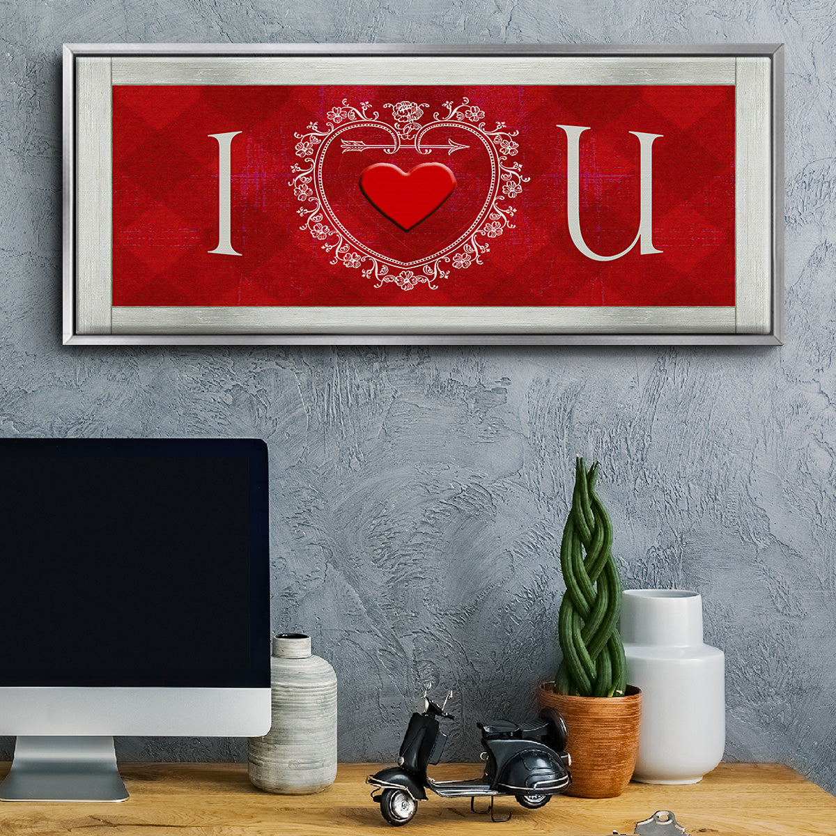 DIY Love Collection H - Floater Framed Canvas Print