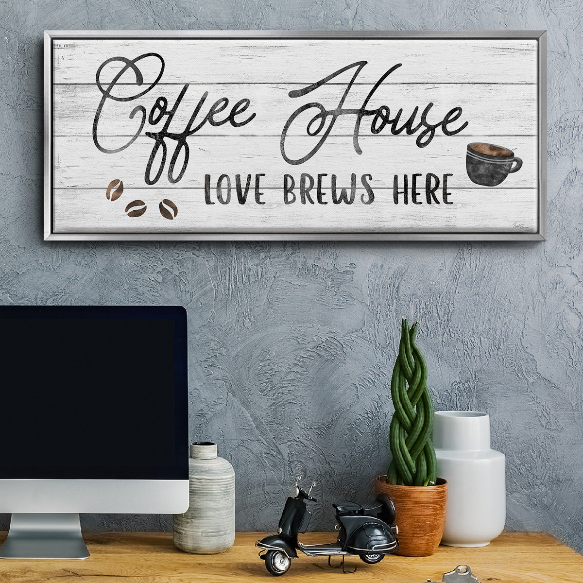 Love Brews - Floater Framed Canvas Print