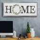 Gray Home Wreath - Floater Framed Canvas Print