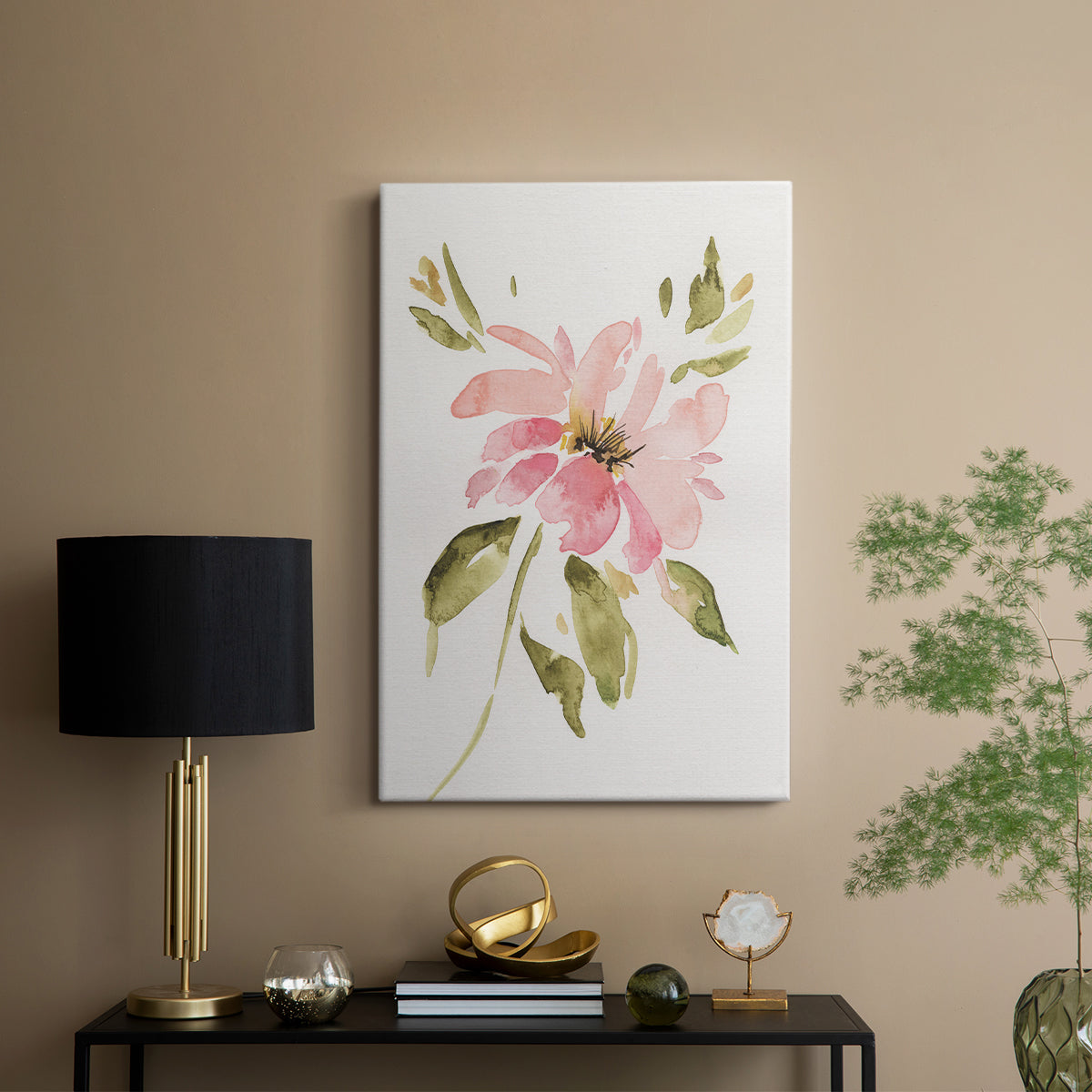 One Pink Bloom I - Canvas Art Print