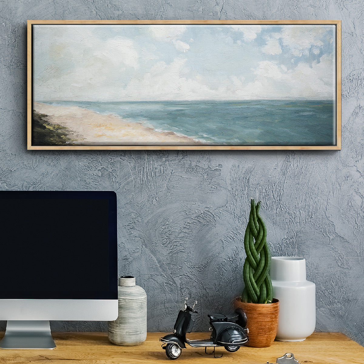 Beach View - Floater Framed Canvas Print