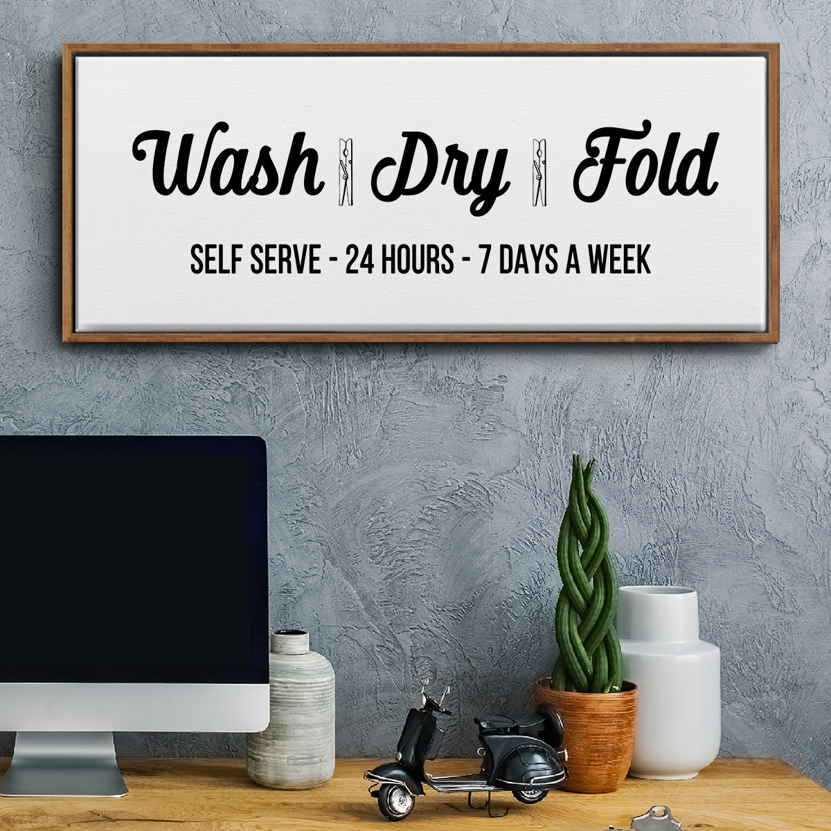 Wash Dry Fold - Floater Framed Canvas Print