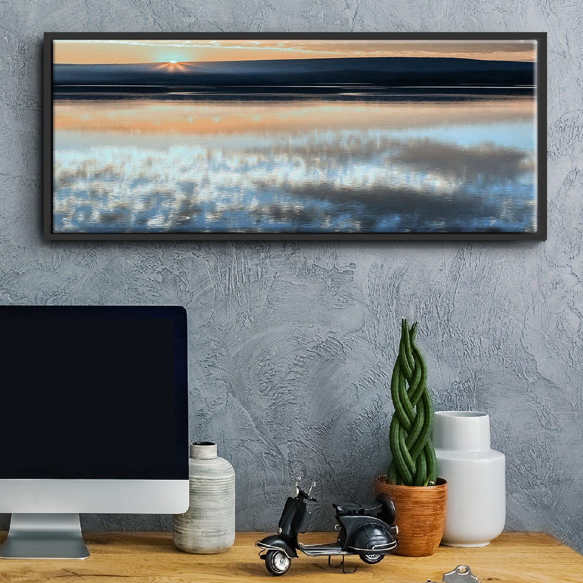 Serene Sunrise - Floater Framed Canvas Print