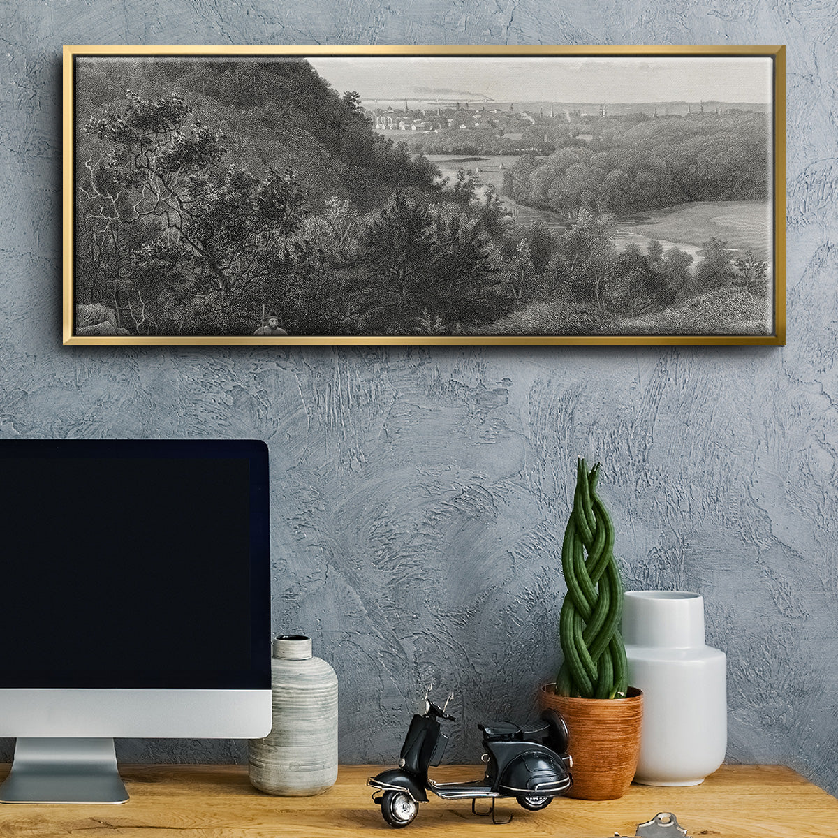 East Rock, New Haven - Floater Framed Canvas Print