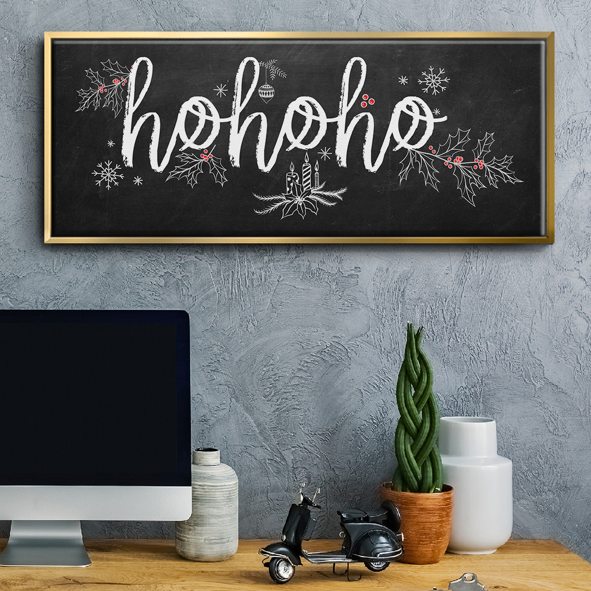 Ho Ho Ho - Floater Framed Canvas Print