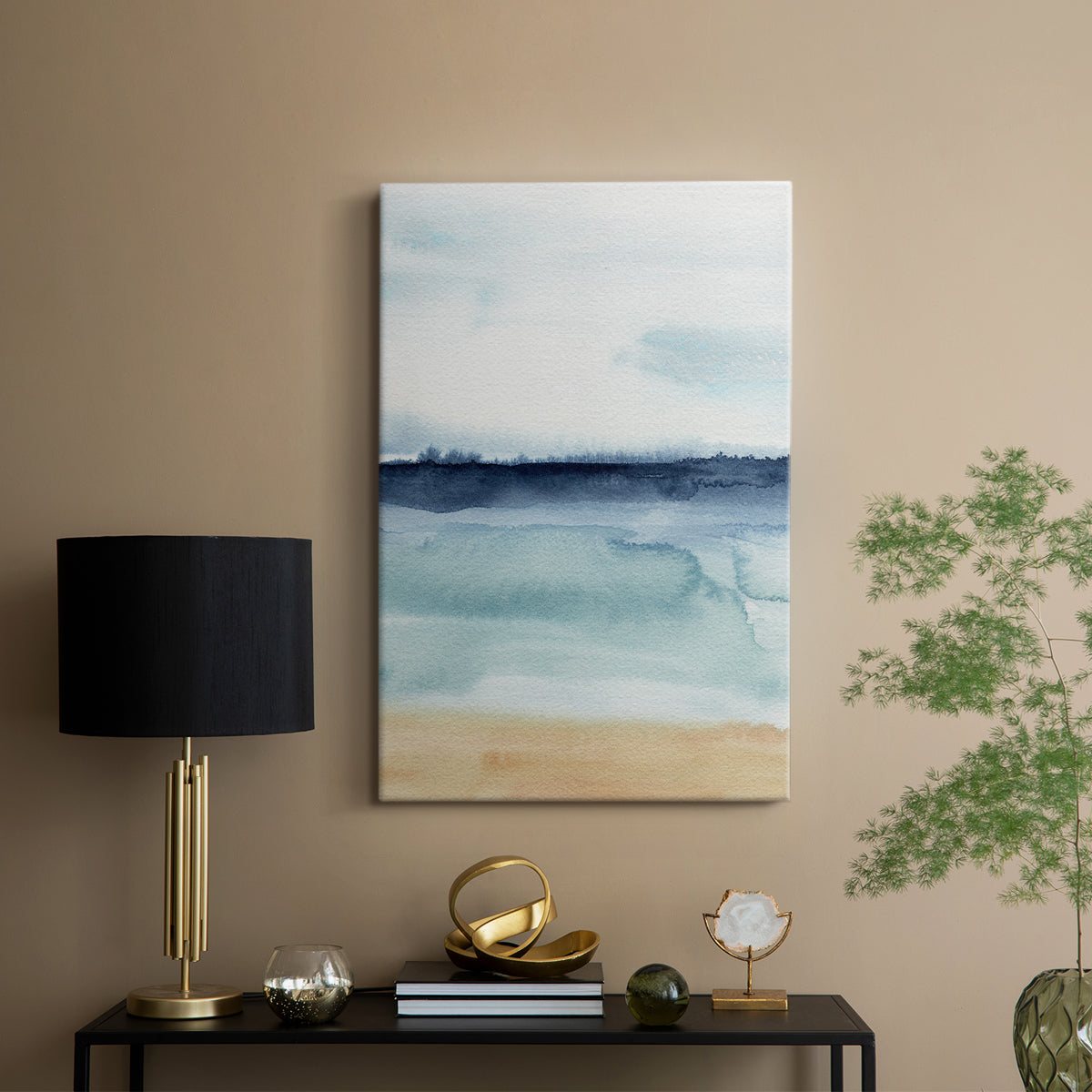 Watercolor Ocean Horizon I - Canvas Art Print
