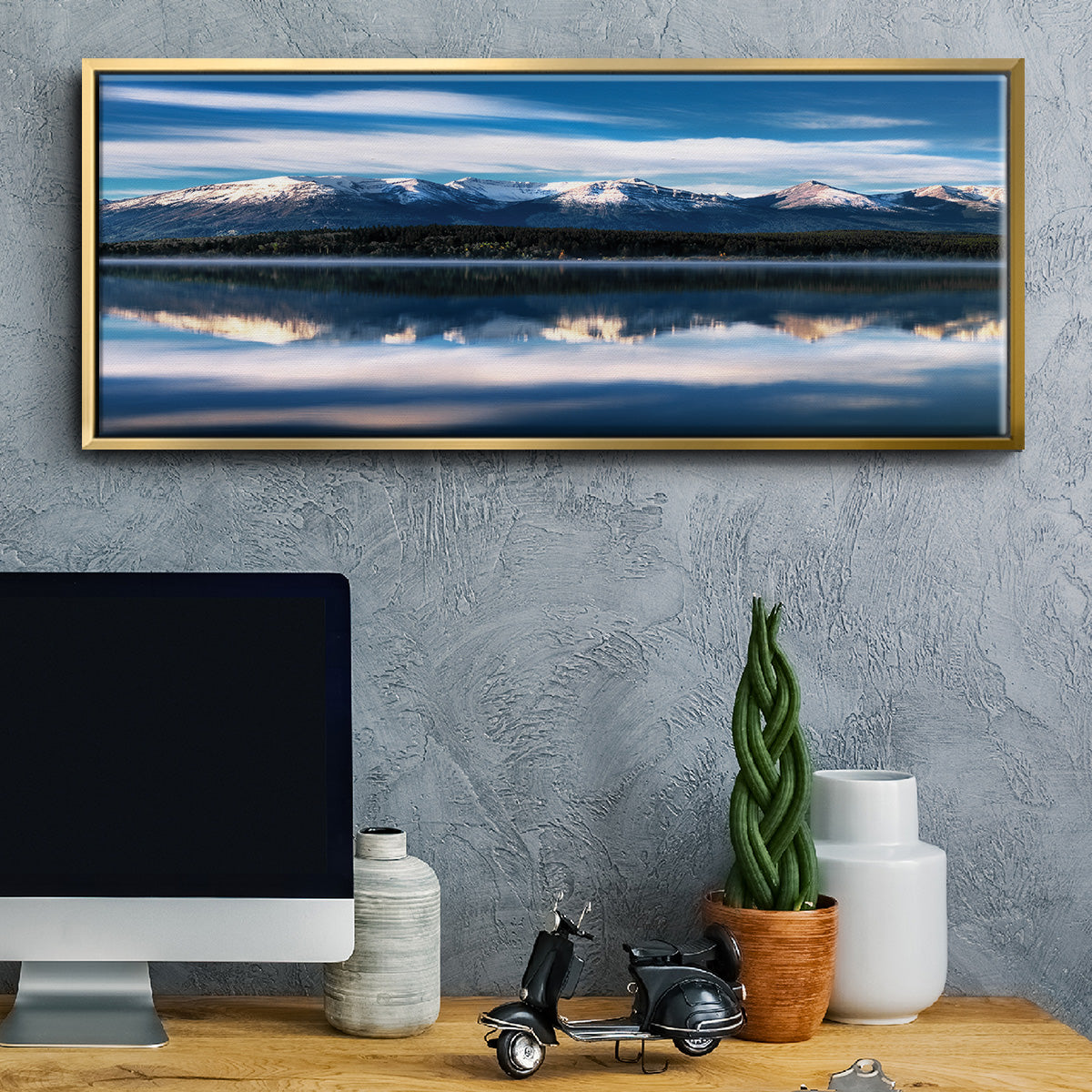 Pyramid Lake - Floater Framed Canvas Print