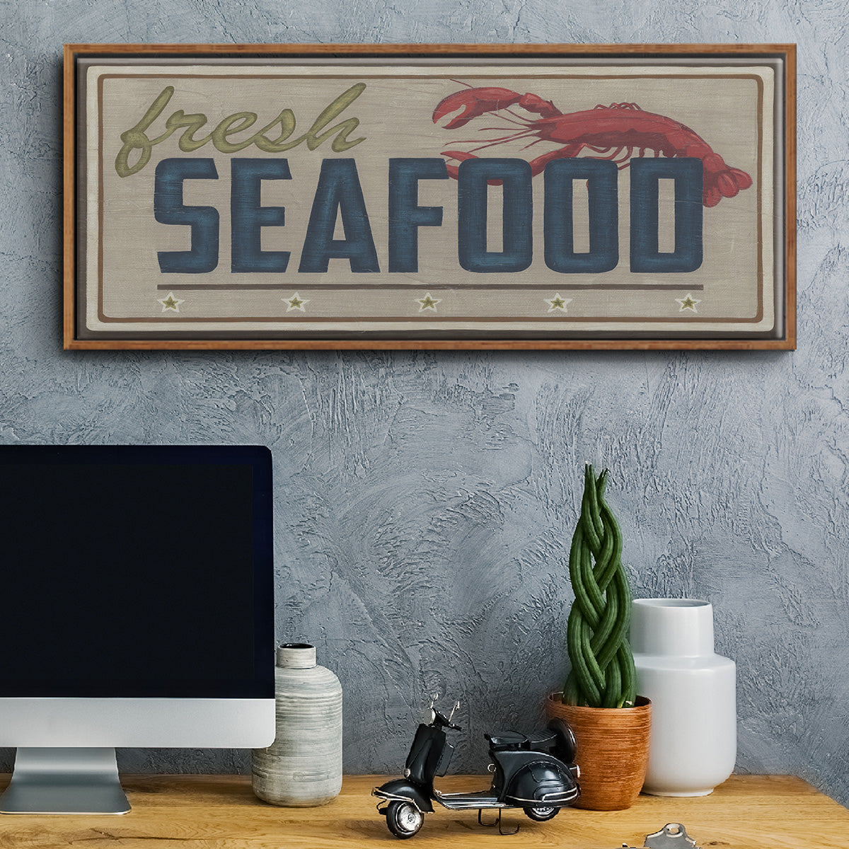 Shoreline Signs I - Floater Framed Canvas Print