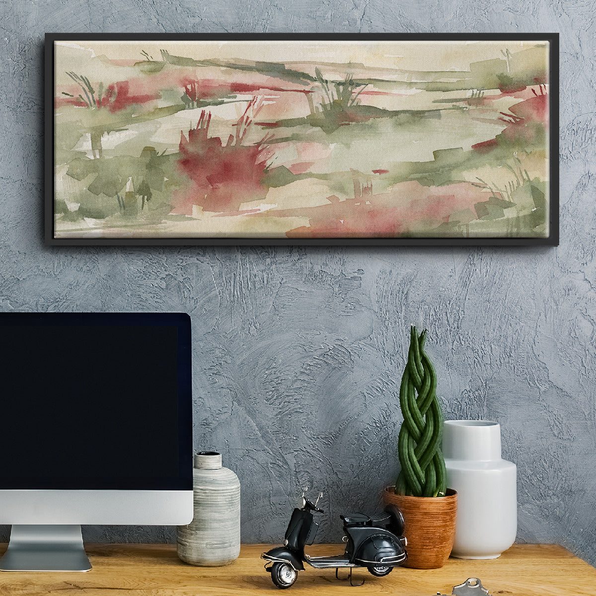 Rust Grasslands II - Floater Framed Canvas Print
