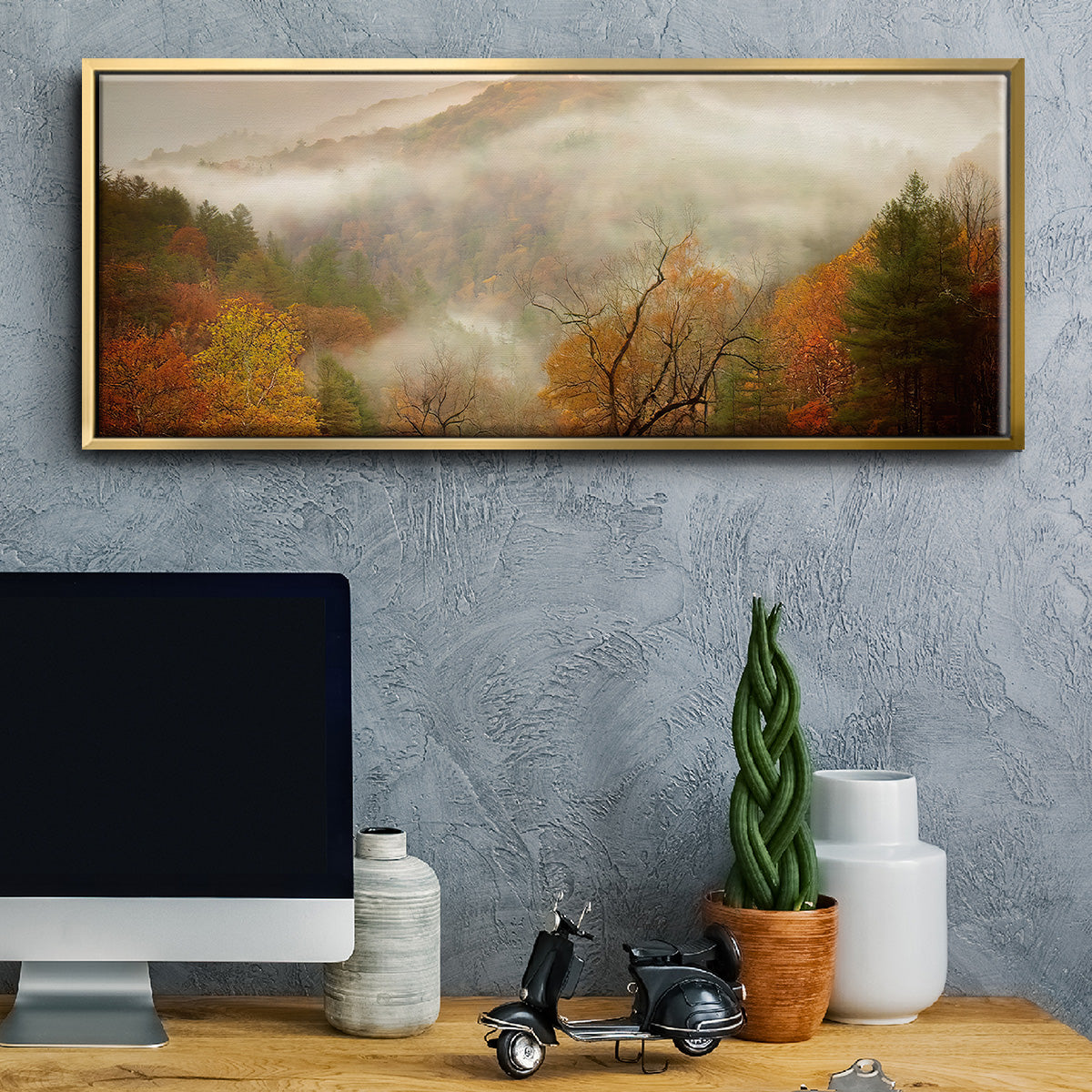 Photography Study Autumn Mist - Floater Framed Canvas Print