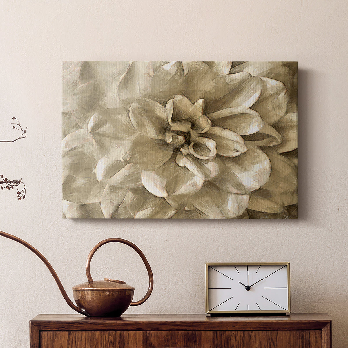 Neutral Wall Flower III - Canvas Art Print