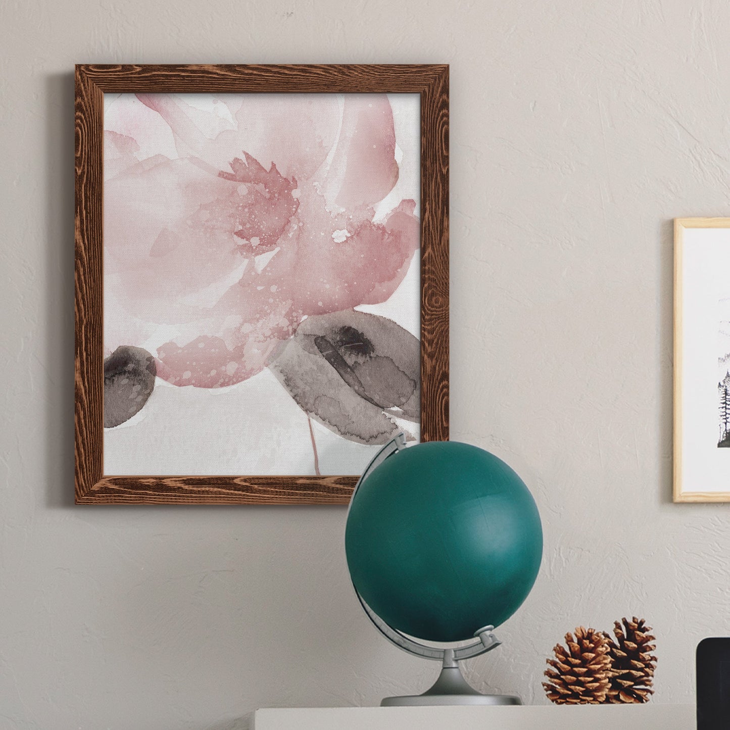 Blush Bloom I - Premium Canvas Framed in Barnwood - Ready to Hang