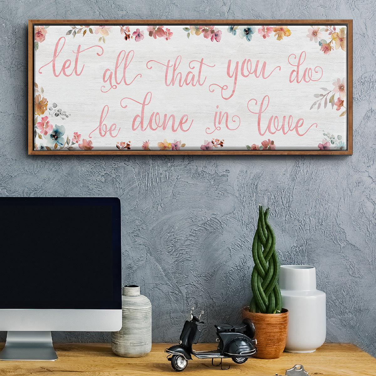 Done In Love - Floater Framed Canvas Print