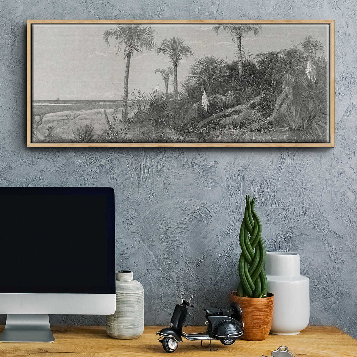 On the Coast of Florida - Floater Framed Canvas Print