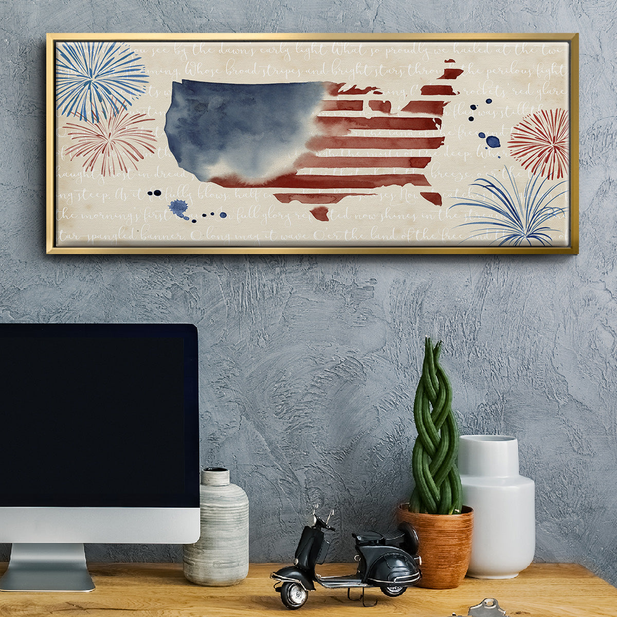 Fourth of July Collection C - Floater Framed Canvas Print