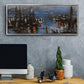 The Port of Le Havre, Night Effect, 1873 - Floater Framed Canvas Print