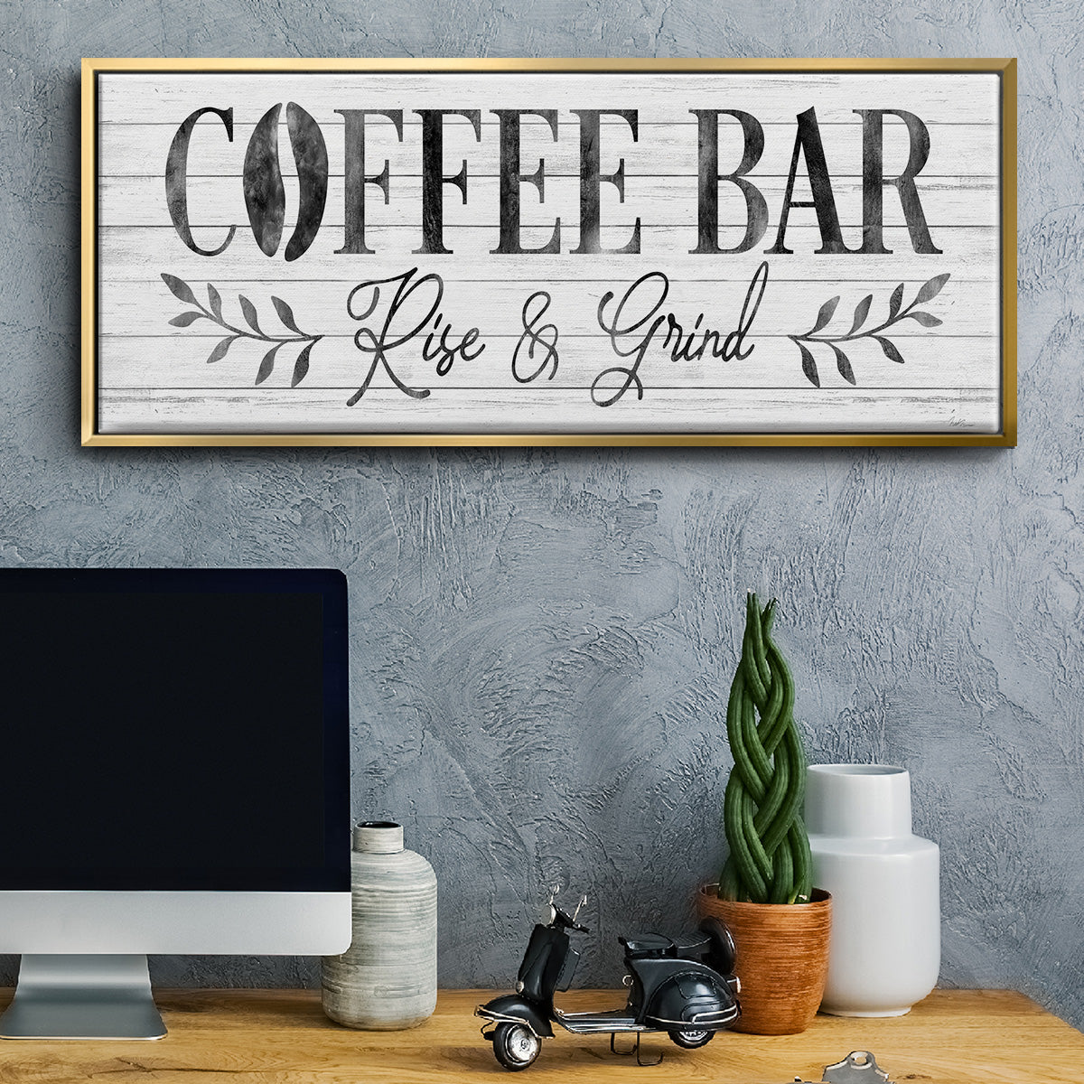Coffee Bar - Floater Framed Canvas Print