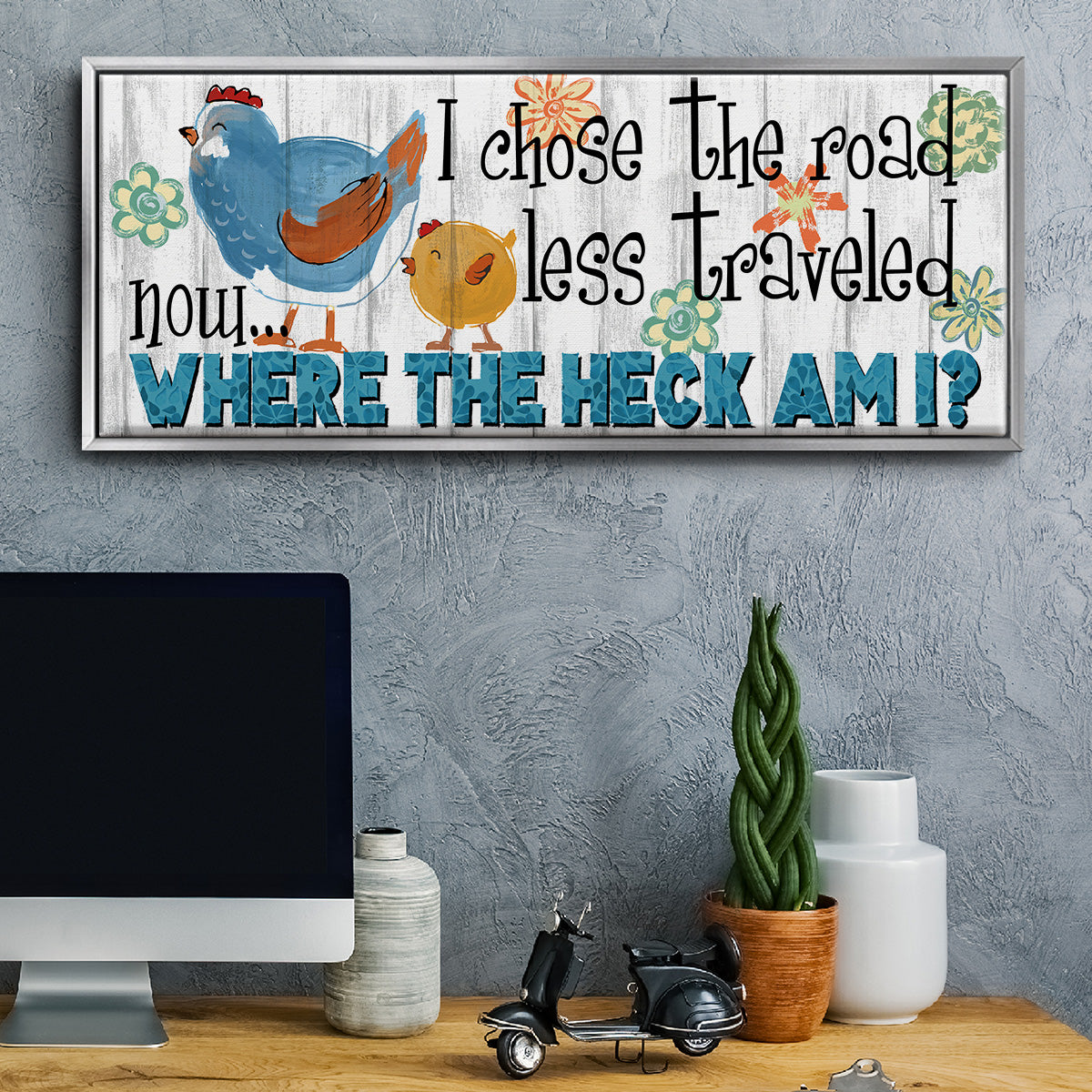 The Road Less - Floater Framed Canvas Print