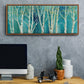 Birch on Blue - Floater Framed Canvas Print