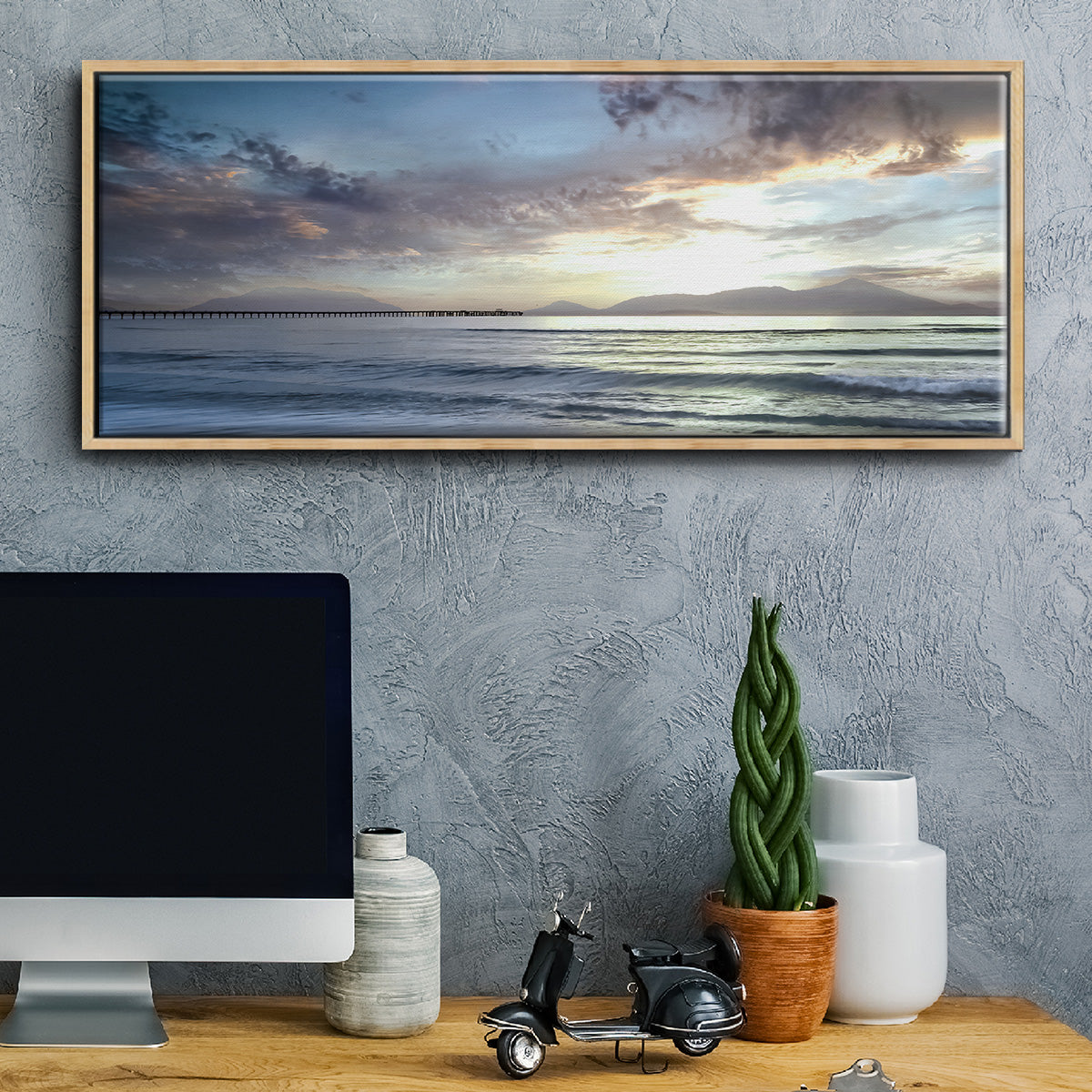 Island Calm - Floater Framed Canvas Print