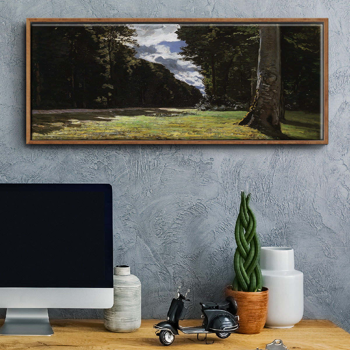 The Road of Chailly in the Fontainbleau Forest, 1865 - Floater Framed Canvas Print