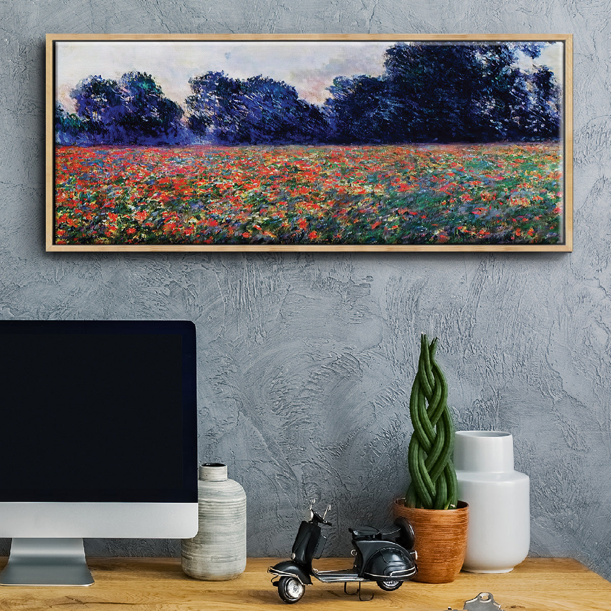 Poppies at Giverny, 1887 - Floater Framed Canvas Print