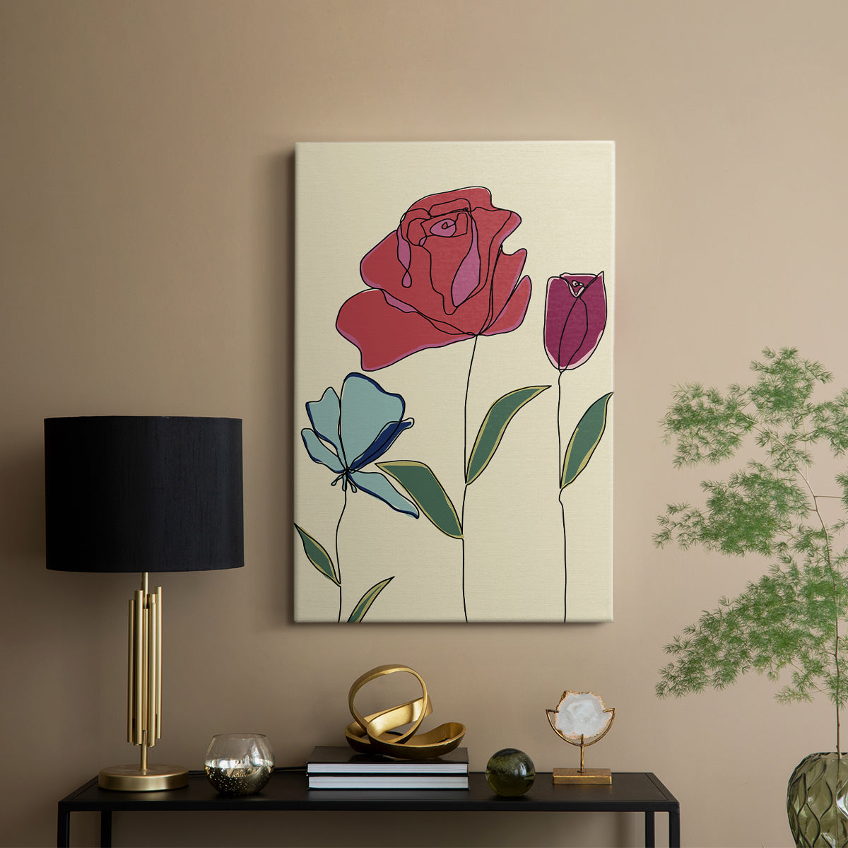 Colored Floral I - Canvas Art Print