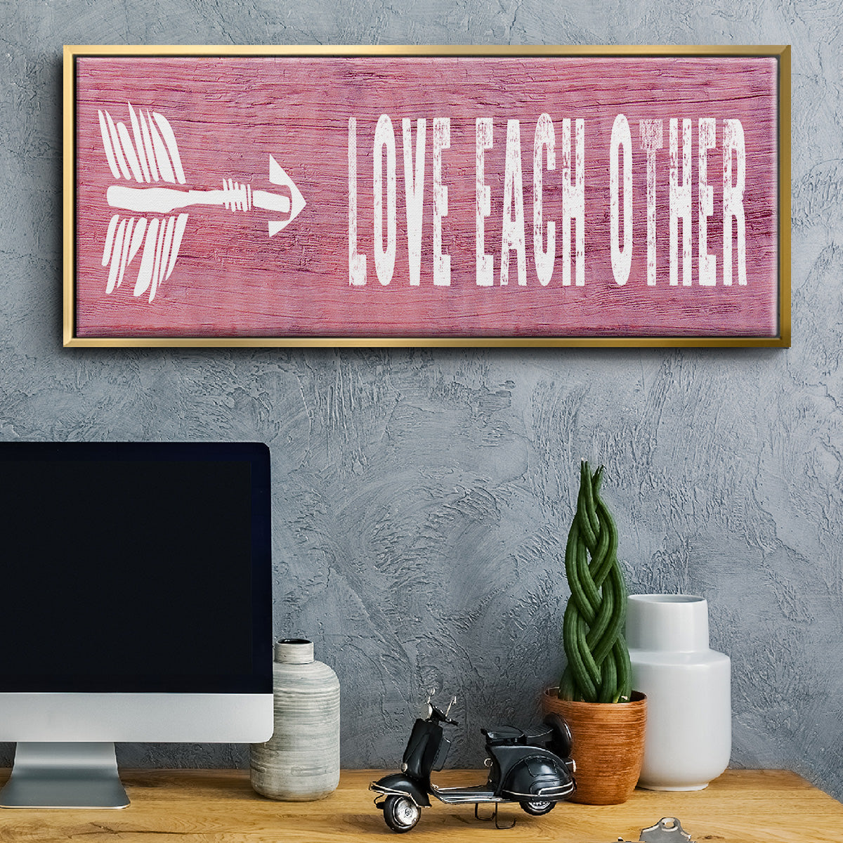 Love Each Other - Floater Framed Canvas Print