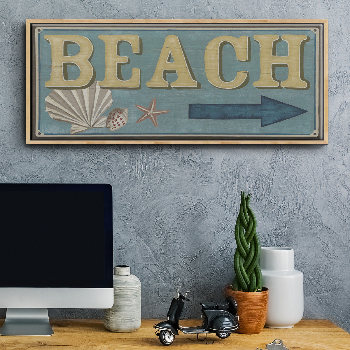 Shoreline Signs III - Floater Framed Canvas Print